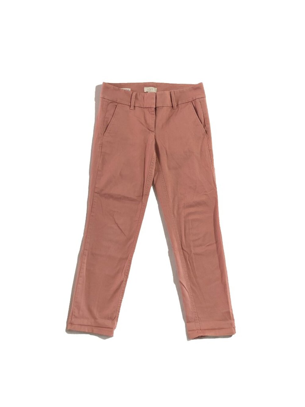 LOFT Pants Womens Size 0 Pink Modern Chino Crop Ankle Low Rise Pockets